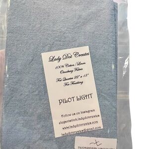 Lady‎ Dot Creates 100% Cotton Linen Fat Quarter Pilot Light Blue Embroidery